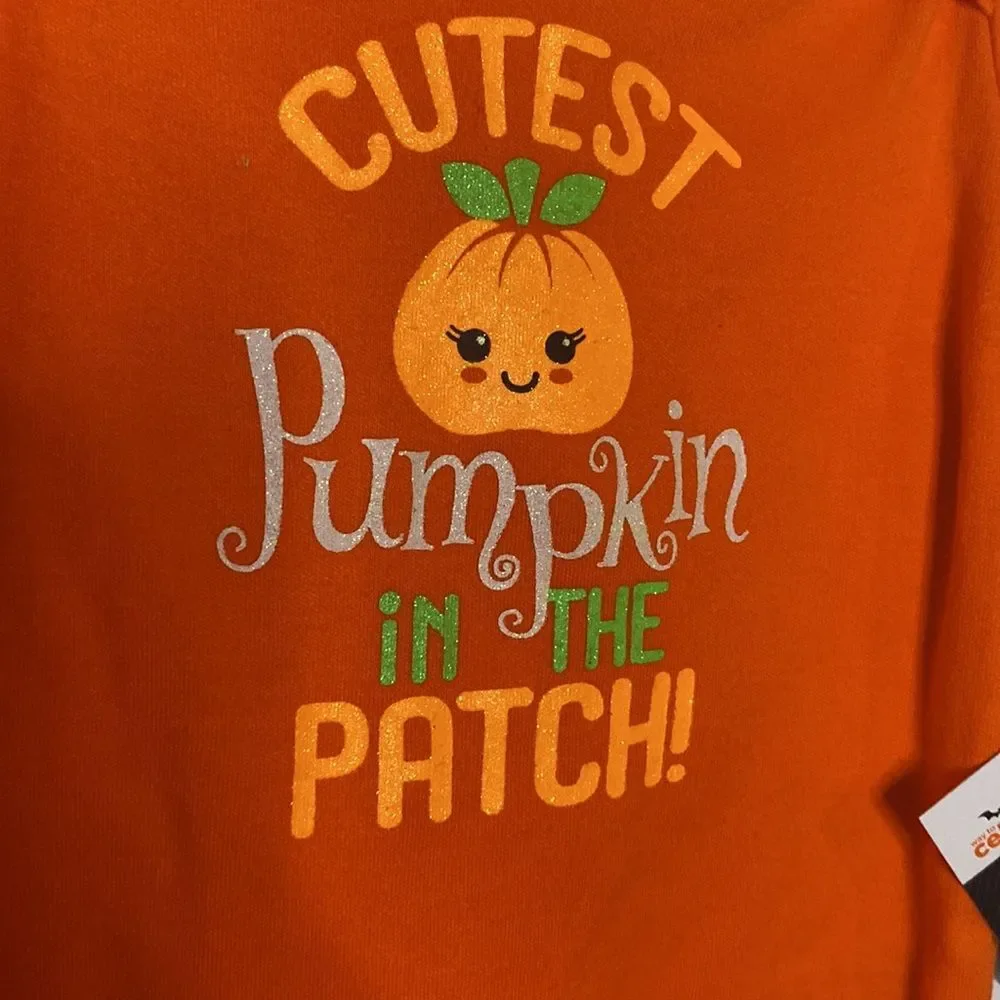 NWT baby girl 6-9 months Pumpkin Patch Halloween fall orange 2pc outfit set 6-9M